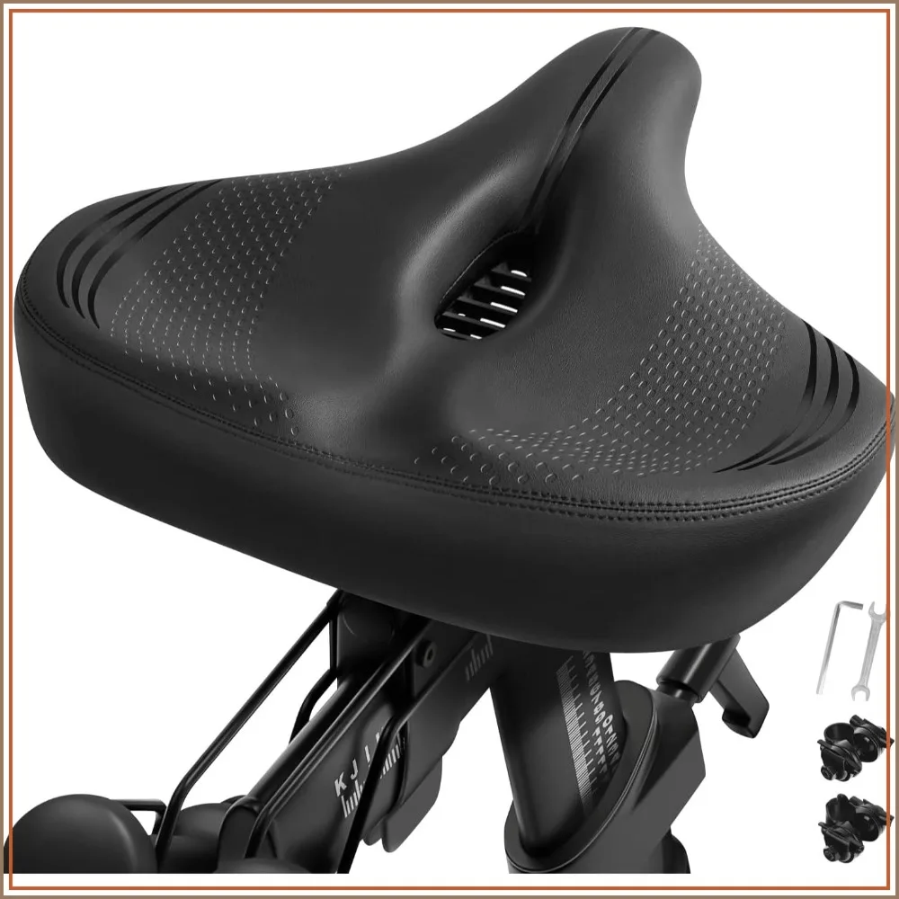 Extra Oversized Bike Seat Cushion for Peloton & Exercise Bikes, Comfort Wide Saddle for Men Women, Cruiser Electric Bike Replacement