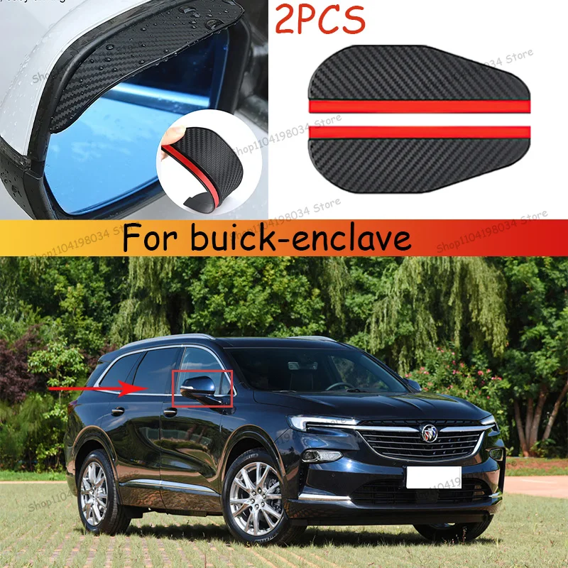 

Forbuick-enclave Car Carbon Fiber Sun Visor Shade Cover Car Rearview Mirror Rain Eyebrow Protector Clear Vision for Rain Car