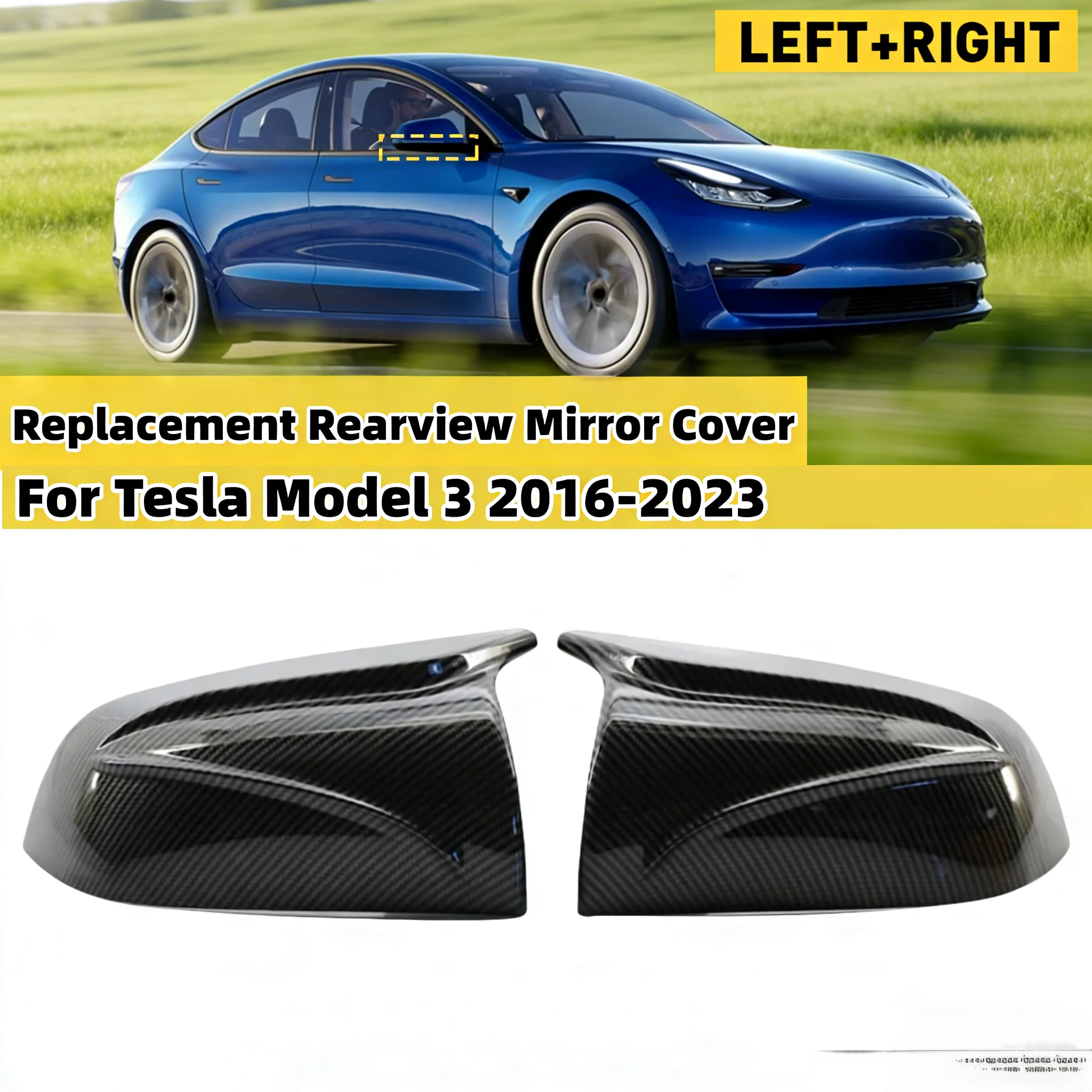 

Глянцевые черные/карбоновые накладки на боковые зеркала заднего вида для Tesla Model 3 2016-2023, стиль M