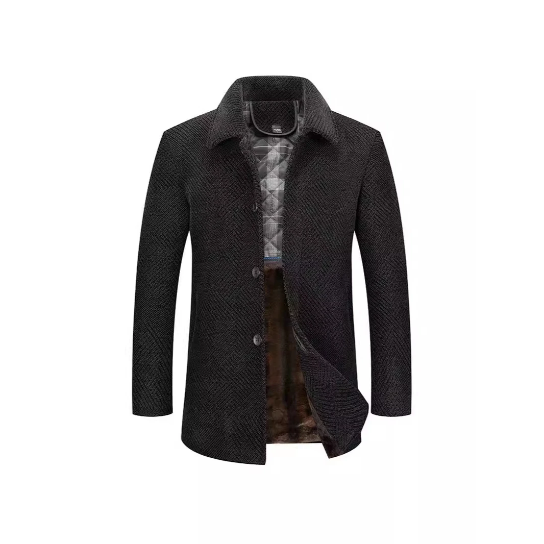 

Осень-зима, новое мужское шерстяное пальто с клапаном и воротником среднего возраста, мужское шерстяное пальто, трансграничный заказ, специальный широкий крой