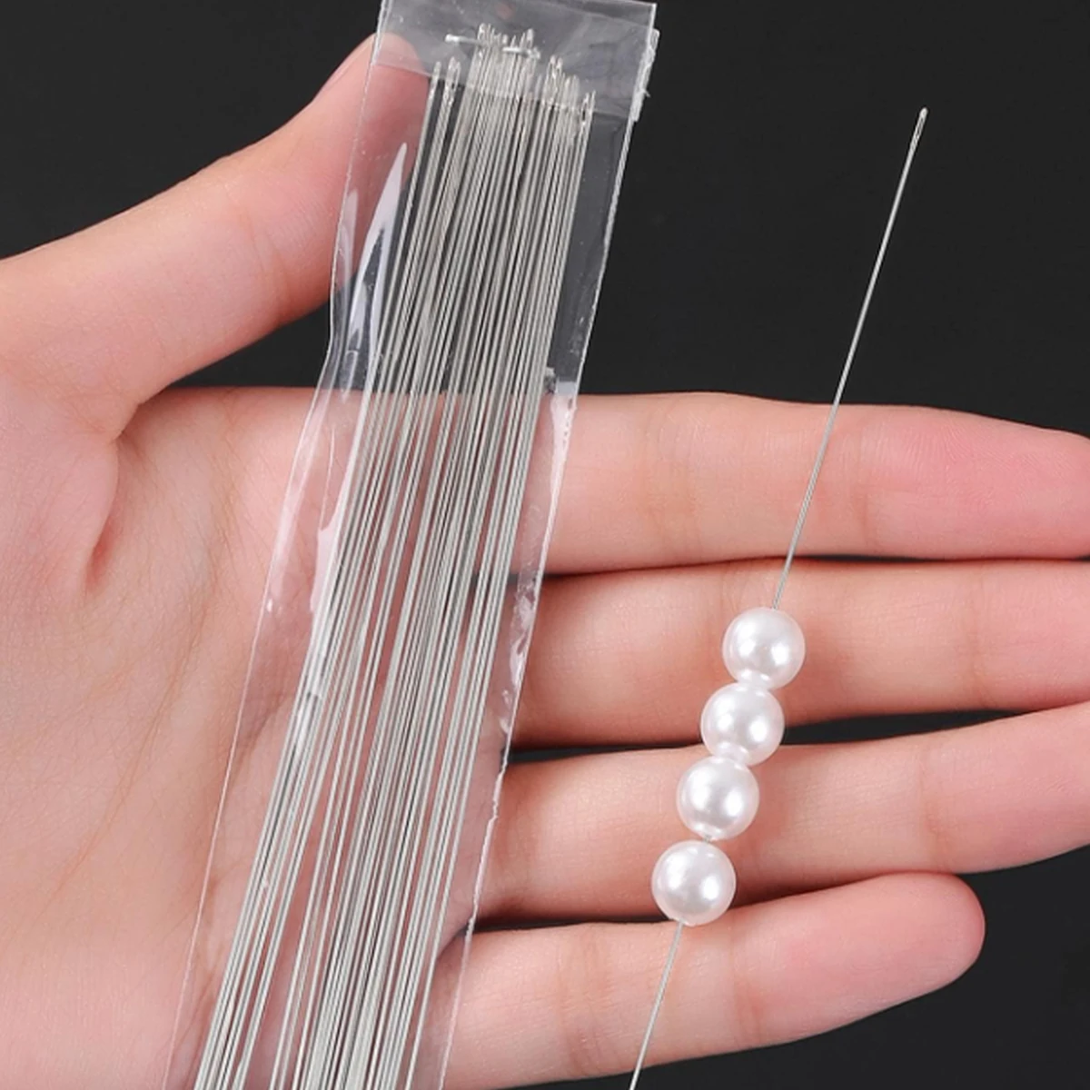 10/30/50pcs12cm Metal Beading Needles For Beads Threading String Tambour/Jewelry Bracelet Necklace Making Pins Cord Tools Pins D