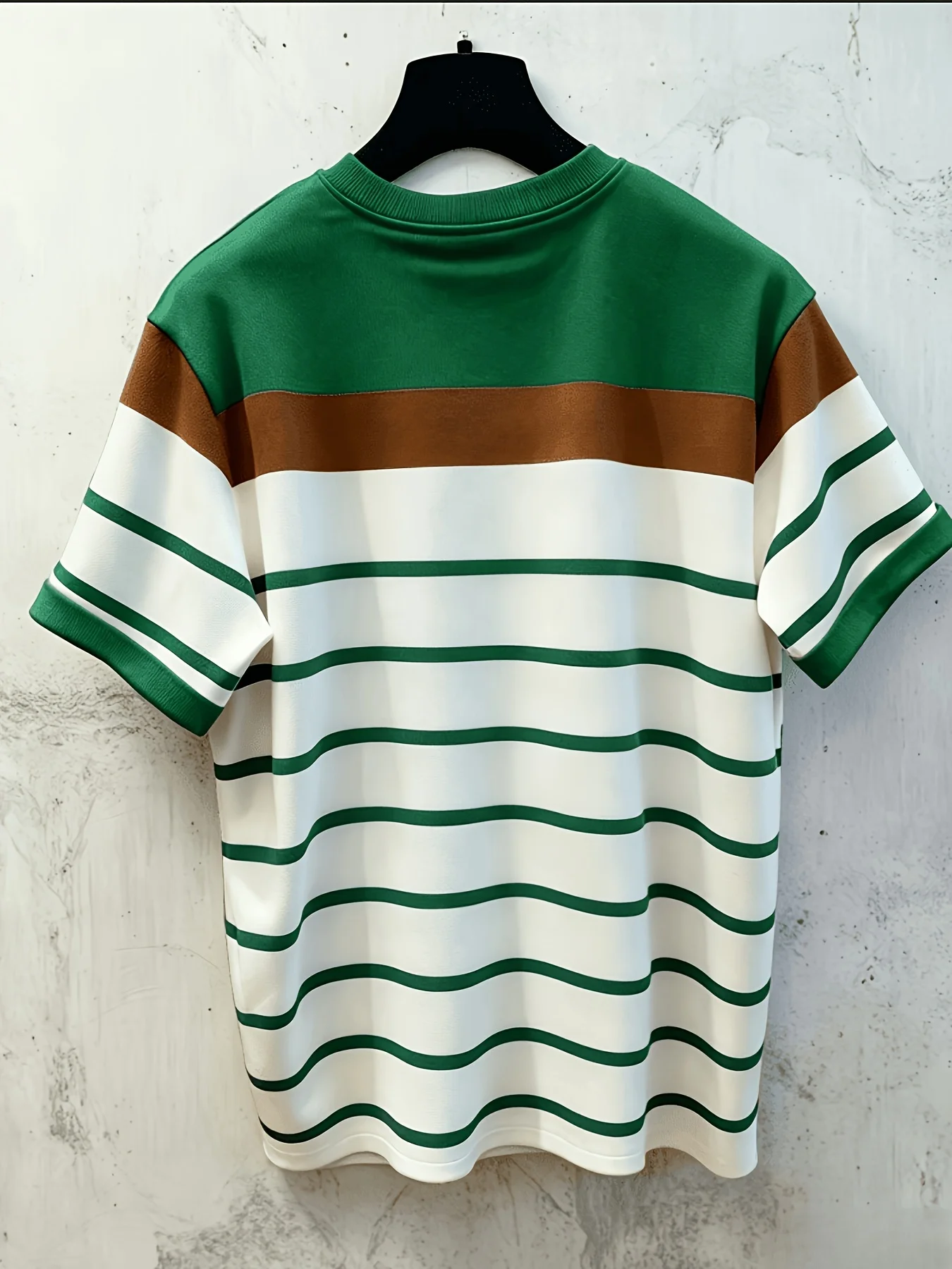 Men Mesh Sports T‑Shirt Color Block Stripe Short Sleeve O‑Neck Loose Casual Daily Wear Summer Breathable Top