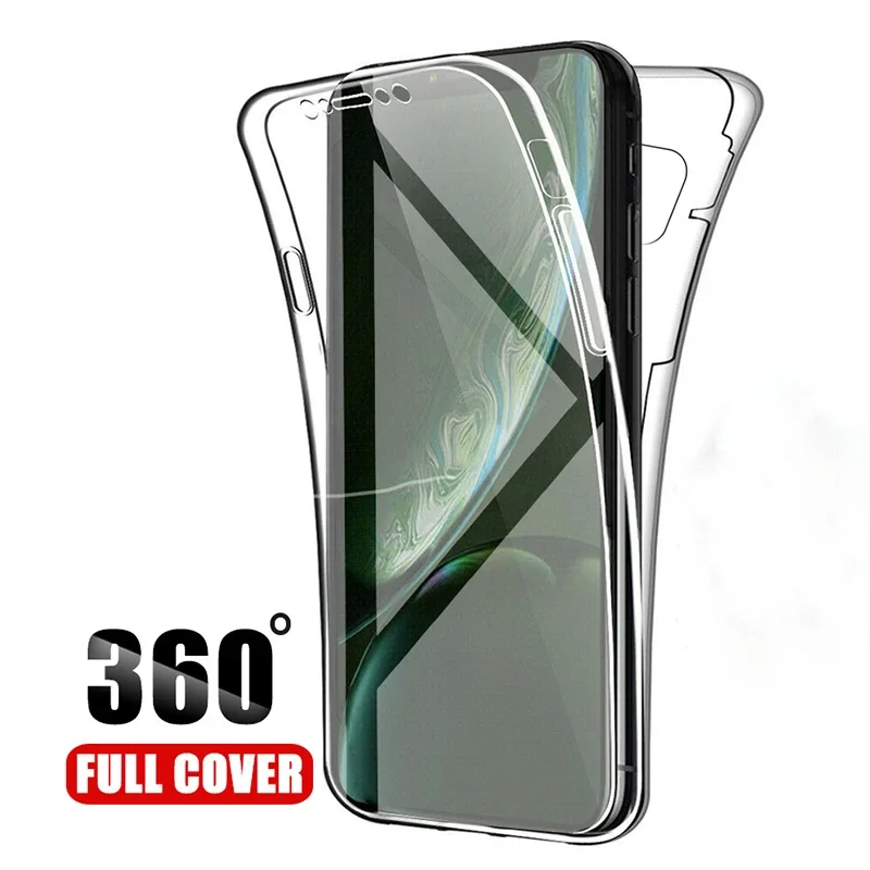 360 Full Clear Silicone Case for Iphone 16 14 15 13 12 11 Pro Max X XR Xs Max 7 8 Plus SE 2020 2022  Hybrid Hard Cover