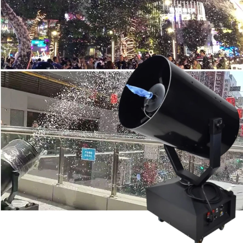 120°/360° Moving Head Maker Snow Foam Machine for Christmas Party Holiday Activities 3000W Artificial Snow Spray Making Machine