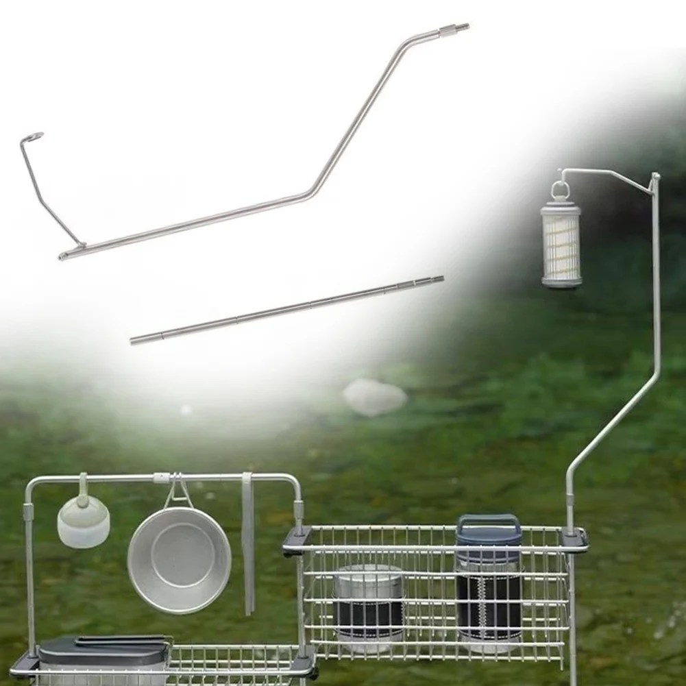 

Stainless Steel Lamp Bracket Camping Light Stand For IGT Table Camping Table Stainless Steel Lamp Bracket