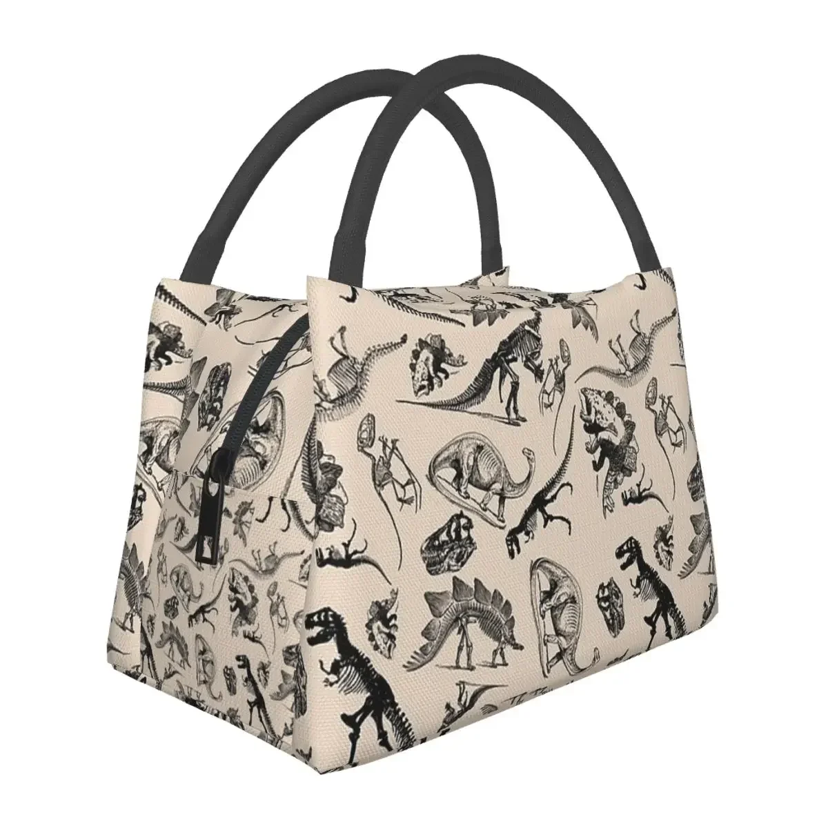 

Vintage Museum Dinosaurs And Skeletons Lunch Bags Insulated Bento Box Lunch Tote Picnic Bags Cooler Thermal Bag for Woman Travel