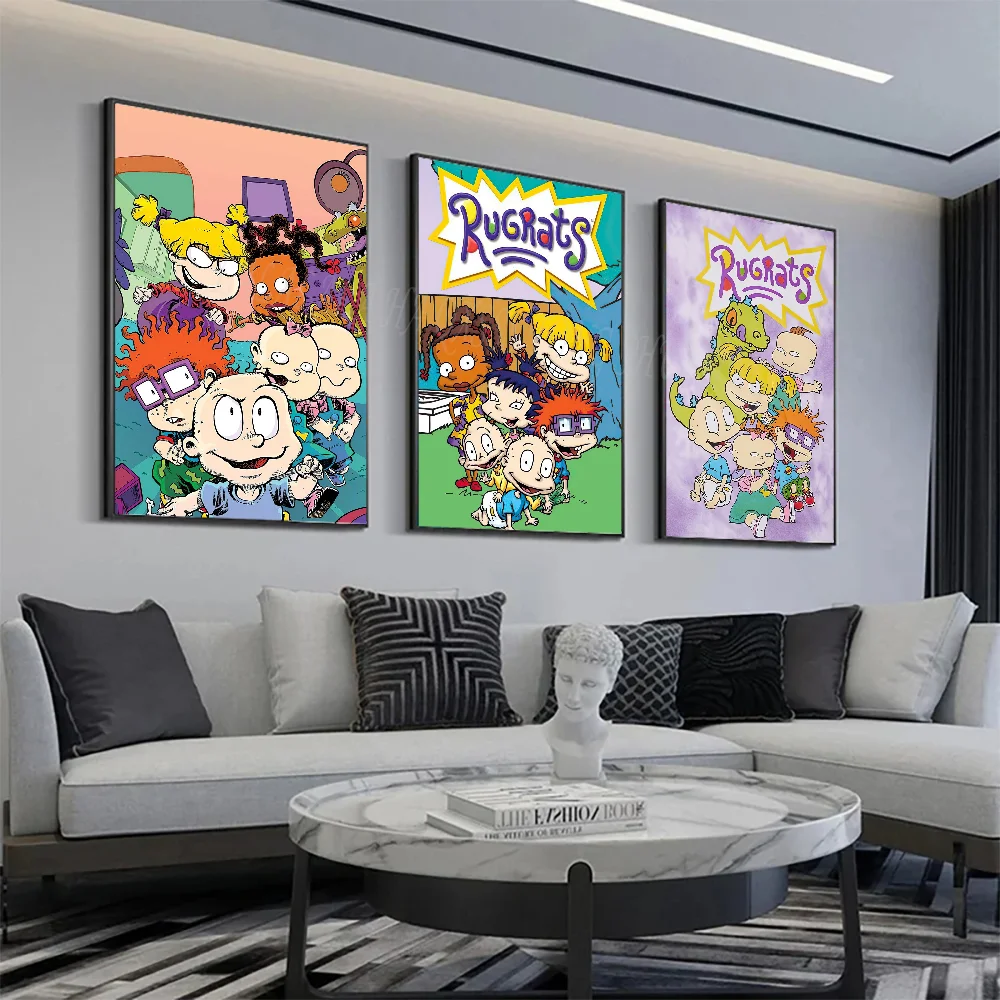 Cartoon R-Rugrats Anime Poster Wall Art Home Decor Room Decor Digital Painting Living Room Restaurant Kitchen Art