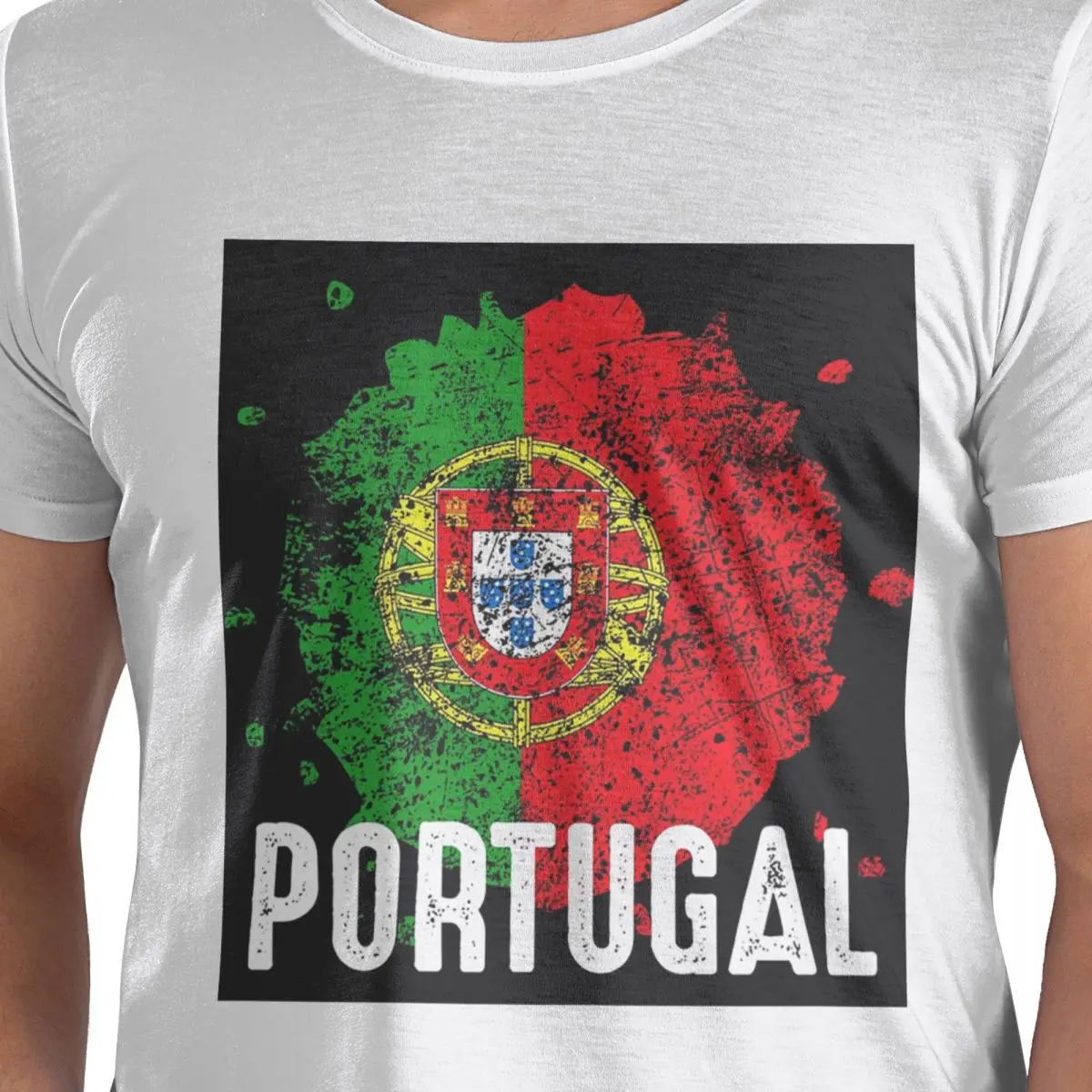

Футболка из 100% хлопка с флагом Португалии, мужские классические футболки, мужские футболки с круглым вырезом и коротким рукавом, S-6XL