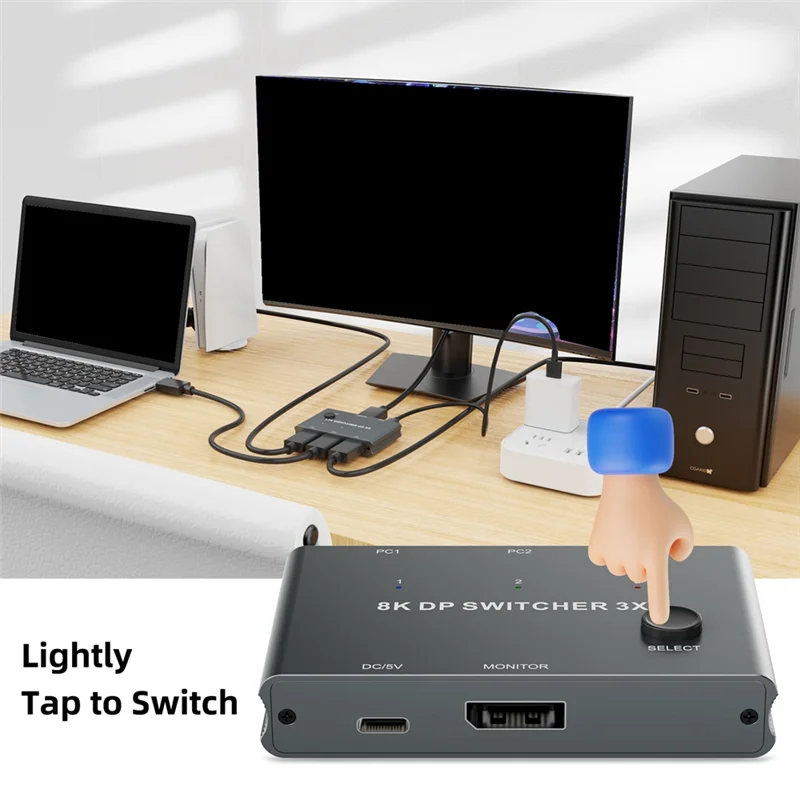 محول A31R-DP مزود بثلاث مدخلات ومخرج واحد لشاشة الكمبيوتر 8K@30 هرتز HD Splitter DP1.4 Switcher