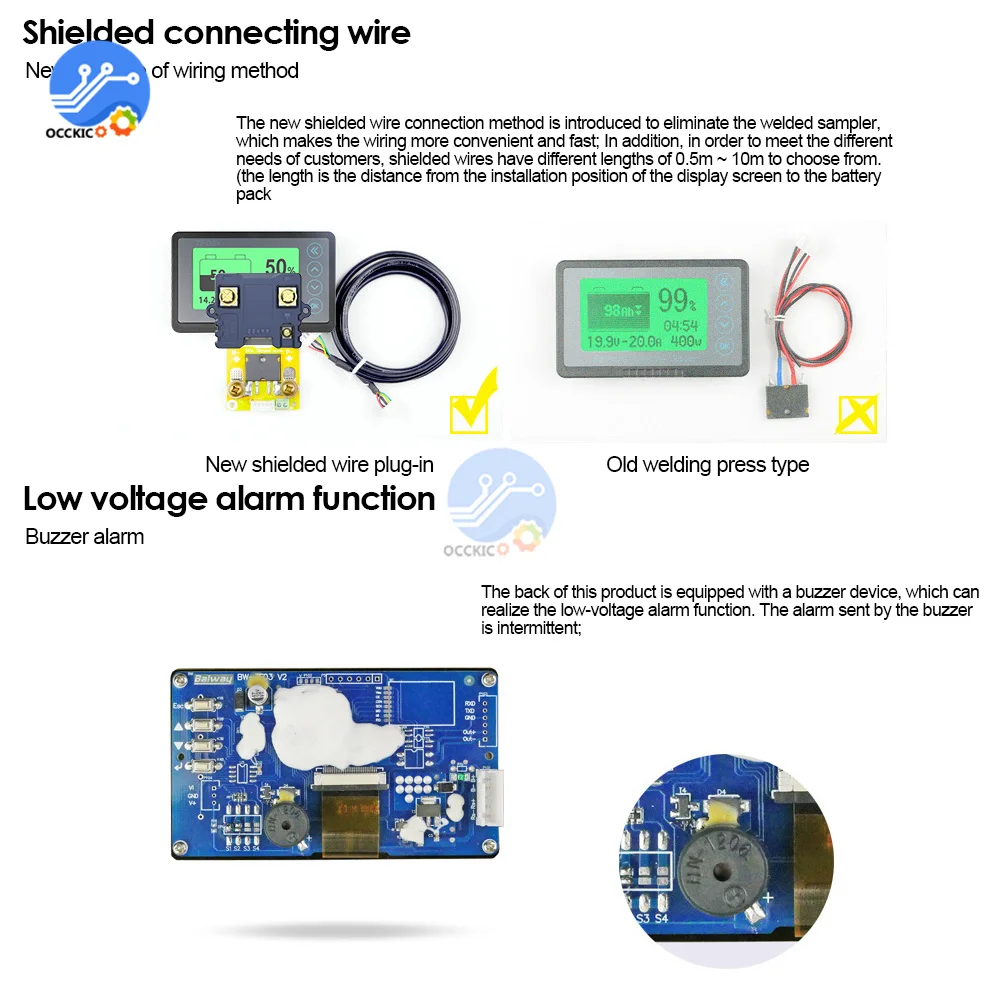TF03K 8-120V Coulomb licznik długości wskaźnik naładowania baterii napięcie prądu wyświetlacz 50A,100A,350A,500A