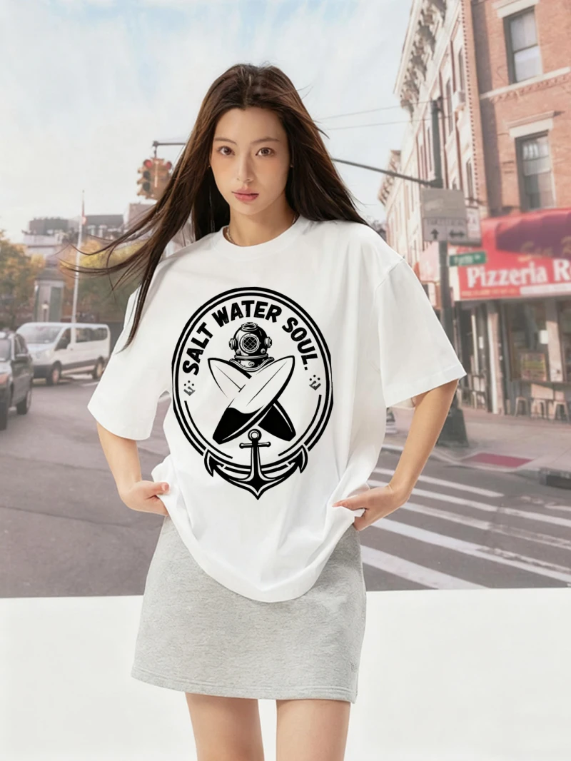 

Women's T-shirt Printed Fashionable Simple Fashionable Geometric Printed Pattern Casual Street Wear Women's Clothing Top