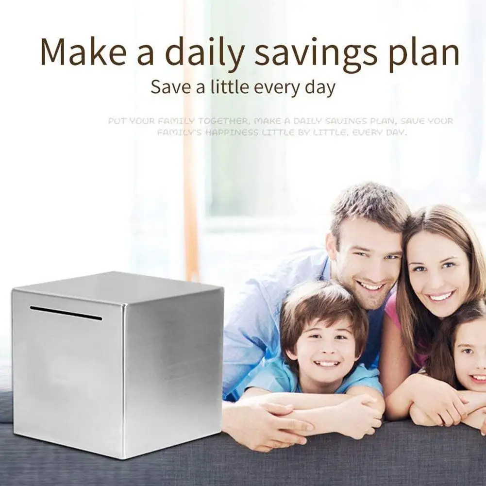 D5 Steel Safe Saving Piggy Bank Money Box Desktop Coin Container Piggy Bank Kids Moneybox Gift Compact Saving Pot For Money Box