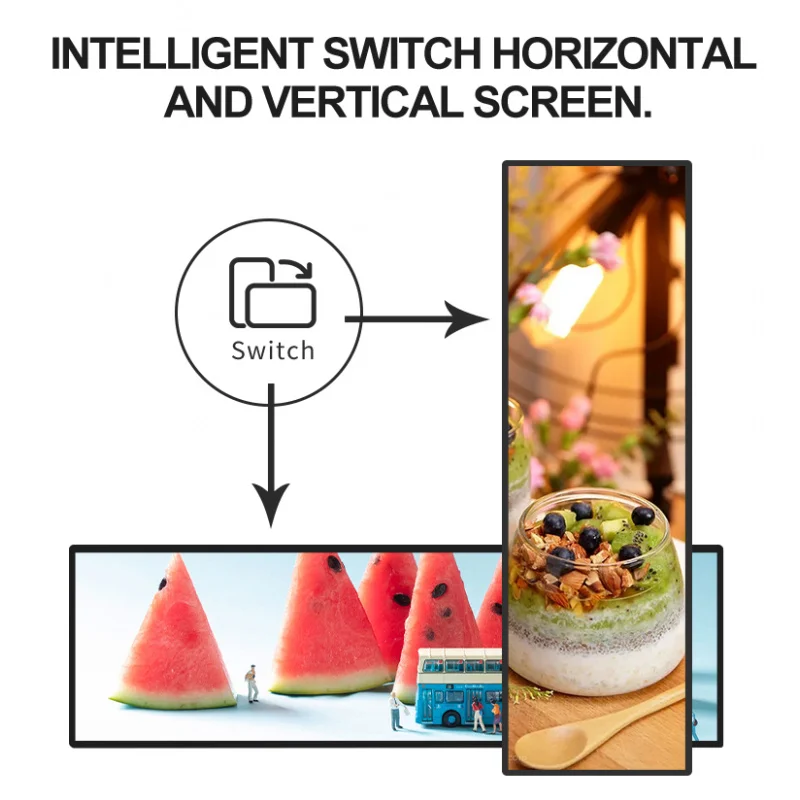 Custom.Stretch Display 19 21 24 28 29 36 43 48 بوصة Lcd bar شاشة واسعة جدًا سوبر ماركت شاشة رف رقمية للإعلان #5