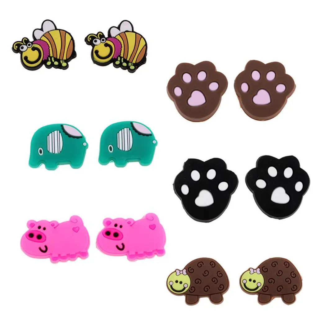 2 Pieces Tennis Racket Vibration Dampeners Shock Absorber Gift - Funny Cartoon animal pattern