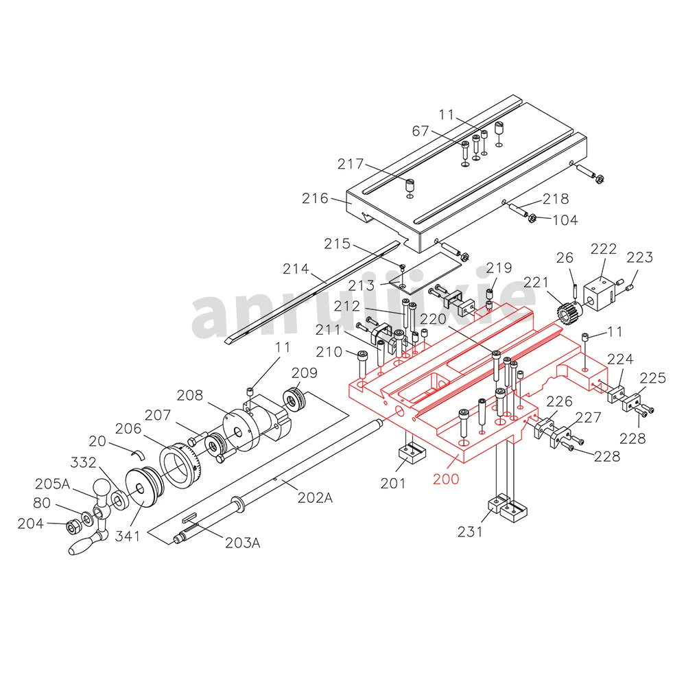 Saddle for SIEG SC4-200 Bench lathe Spare parts