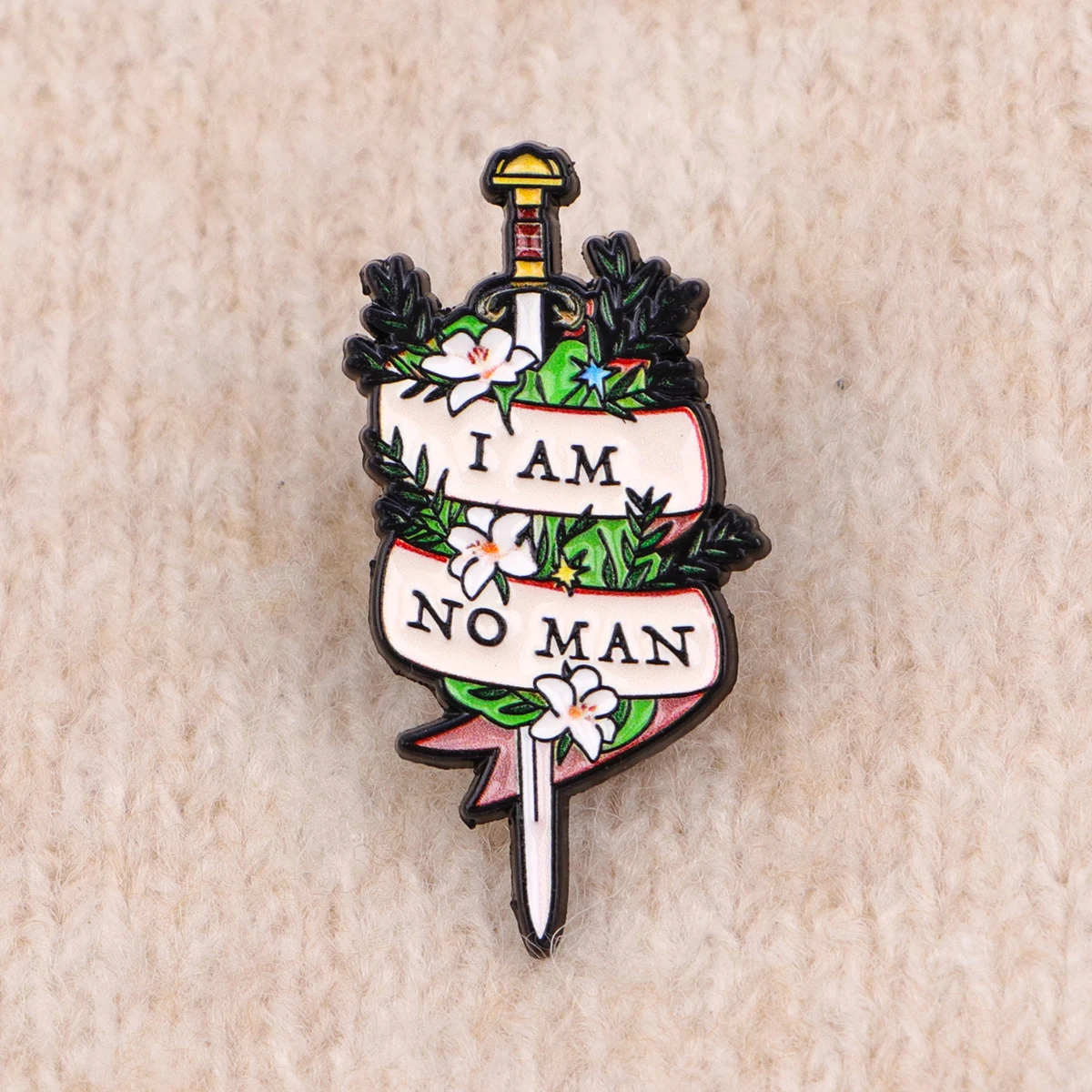 I AM NO MAN Zitate Anstecknadeln für Rucksack Damen Emaille Pin Herren Broschen für Kleidung Aktentasche Abzeichen Pins Accessoires Schmuck