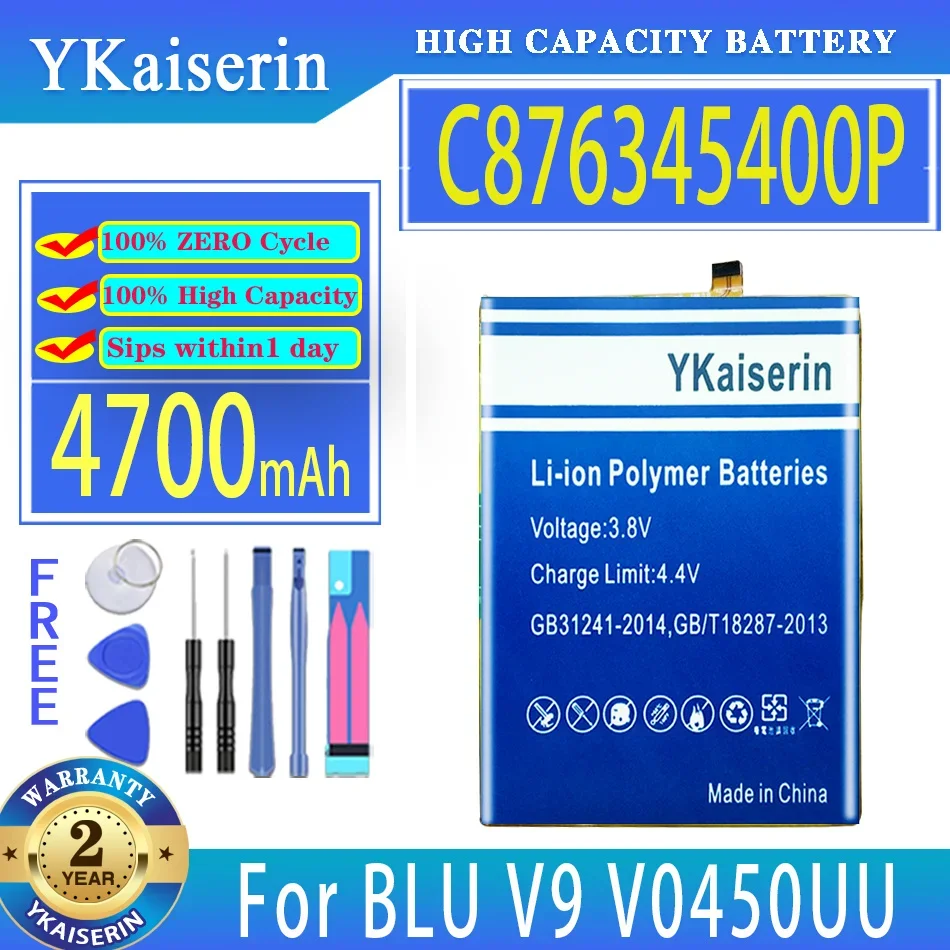 

Аккумулятор ykaisin C876345400P 4700 мАч для BLU V9 V0450UU Bateria