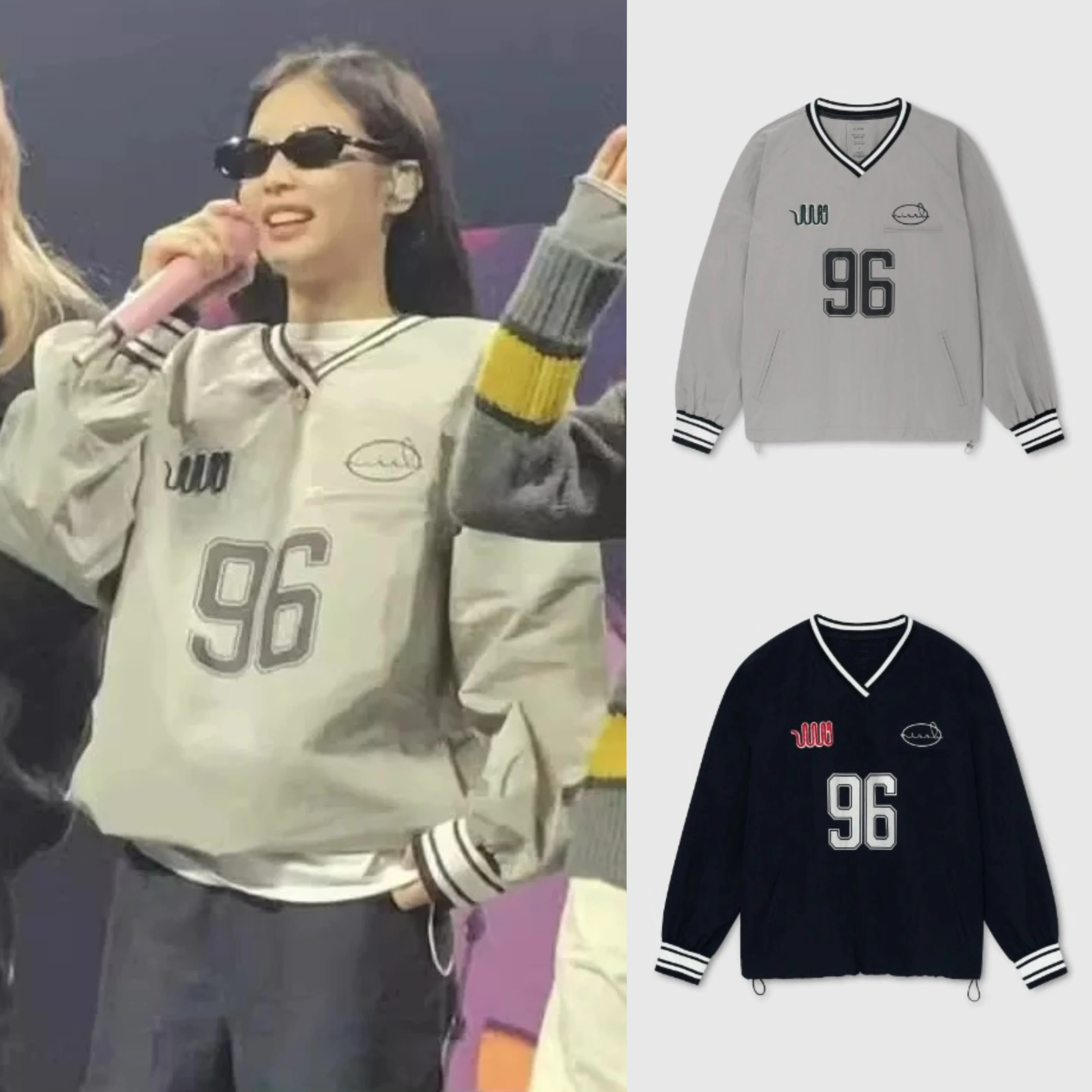 

Женская толстовка Street Sle V-Ne с принтом и вышивкой в стиле бейсбольной формы, свободный крой, длинный рукав, осень 2025, модная