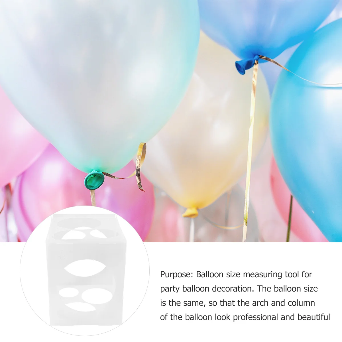 

1Pcs Balloon Size Measuring Holes Lightweight Foldable Balloon Measurement Tool for Birthday Wedding Party Decor