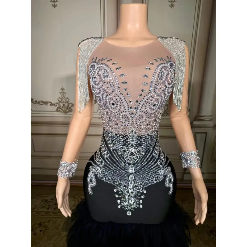 Ropa de mujer Moda Vestidos de fiesta de alta calidad Vestido de novia brillante con diamantes de imitación de lujo