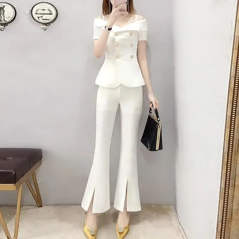 Set Of Two Fashion Pieces For Women Luxury Blazer Suit Elegant Summer High Quality Women\'s Sets Pants 2 Piece Outfits 2024 Pant