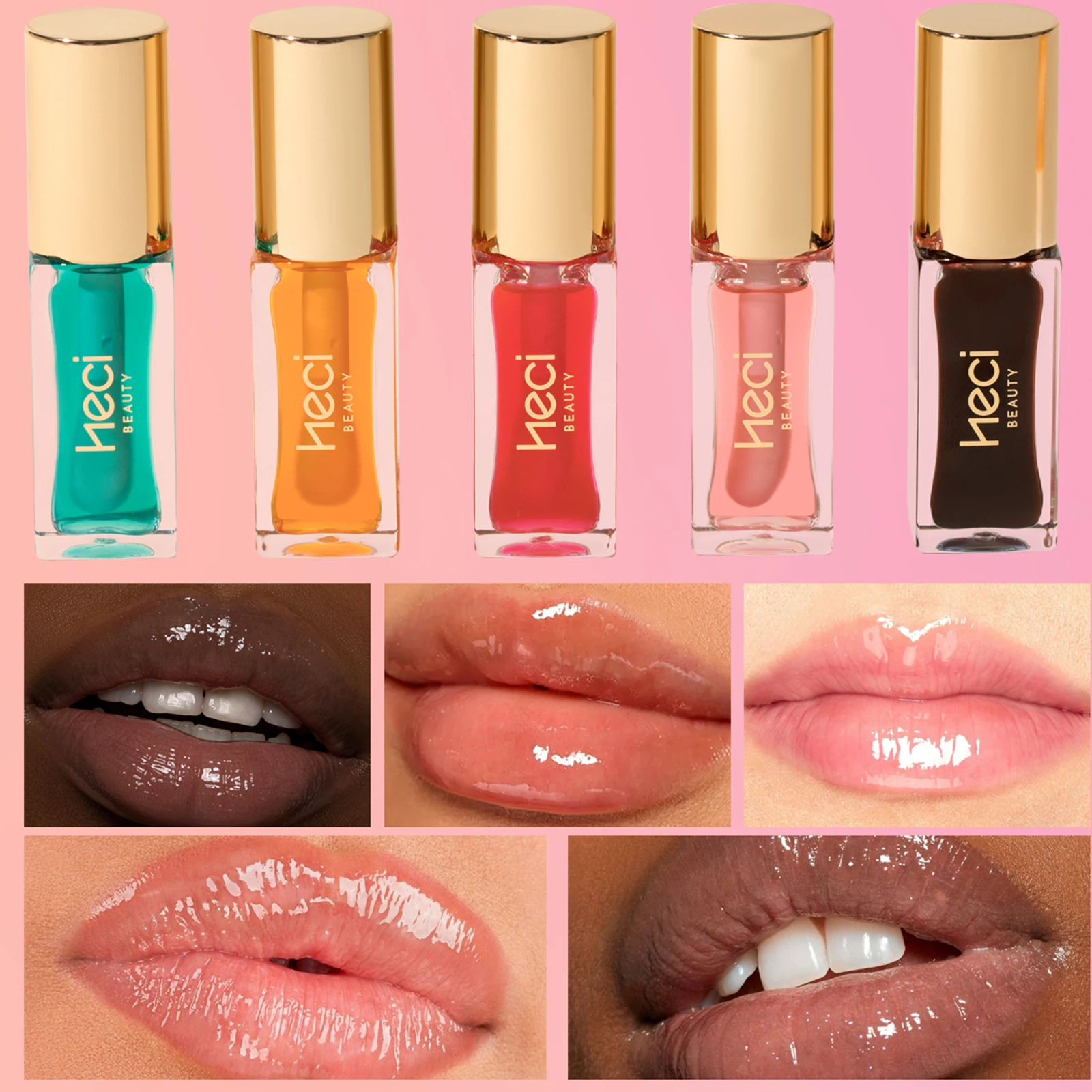 

Hydrating & Nourishing Tinted Lip Oil, High-shine Finish, Day/Night Care, Full Juicy Lips, Pink Quartz Pre-Lipstick