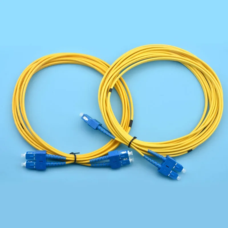 1Pc Single Mode Double Core SC‑SC Square Head Fiber Optic Signal Line for UV Flatbed Inkjet Printer Wide Format Solvent Plotter