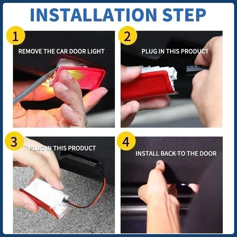 

2pcs Car door welcome light logo Emblem For Mercedes Benz A C E GLC GLA GLE GLB Class W177 W205 W212 W213 X253 X156 W166 X247