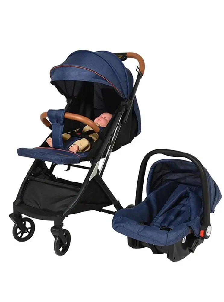 Lightweight newborn babyTravel Stroller foldable, reclining and sitting with basket, can go on the plane