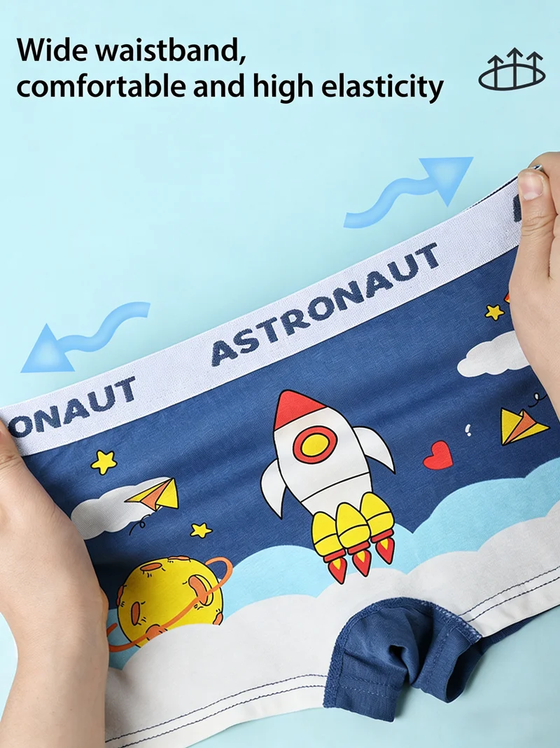 4pcs Children's Underwear for Boys Cotton Cute Dinosaur Shorts Panties Fashion Teenage Breathable Soft Boxers Toddler Underpants image 6
