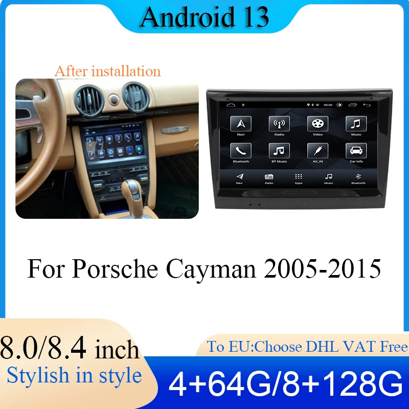 Upgrade Screen Android 13 For Porsche Cayman Carplay Auto Car Multimedia Player Radio Navigation With IPS HD Screen Car play 4G