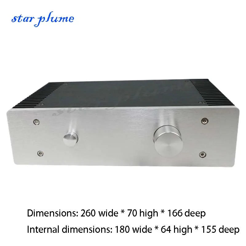 

2607 All Aluminum Shell Power Amplifier Chassis Short Body Dual Cooling Power Amplifier Chassis（260*70*166）DIY Case Shll