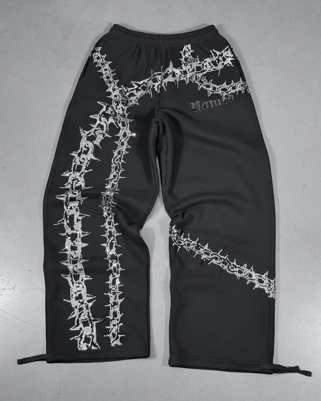 Harajuku العظام نمط الماس مطعمة هوديي الهيب هوب الشرير فضفاض زمم هوديي الرجعية بلوزة كاجوال سترة البلوز الشارع الشهير #3