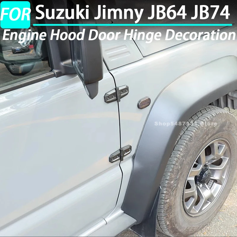 

Engine Hood Door Hinge Decoration Cover Trim Stickers for Suzuki Jimny JB64 JB74 Exterior Accessories 2019 2022 2023 2024 2025