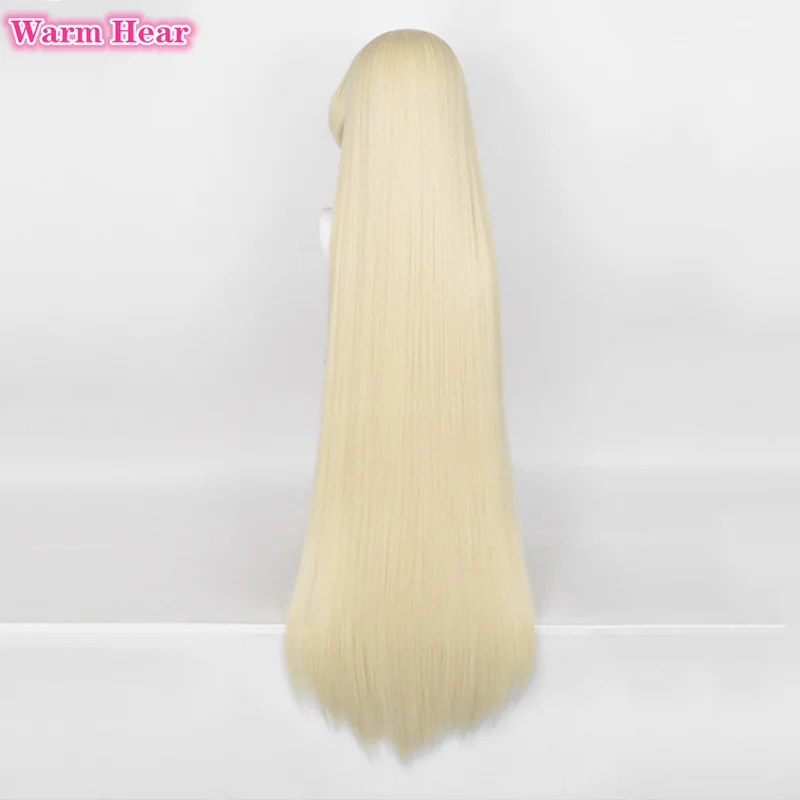 120cm Long Synthetic Hair Anime Chi Cosplay Wig Light Golden Straight Beautiful Wig Heat Resistant Fibre Chii Wigs +Free Wig Cap