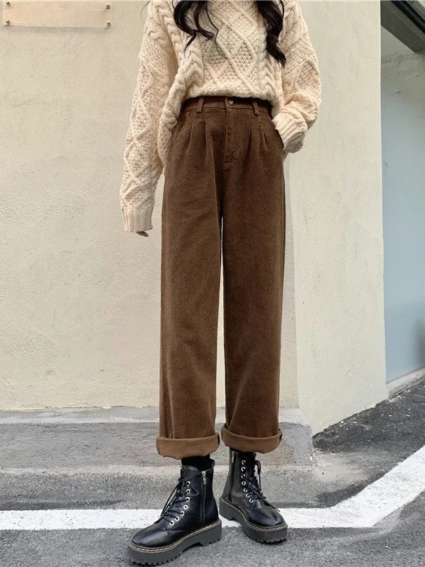 レディースミッドウエストストレートレッグカジュアルパンツ快適なストレートカットロングパンツ女性用サマーシーズンlウエスト