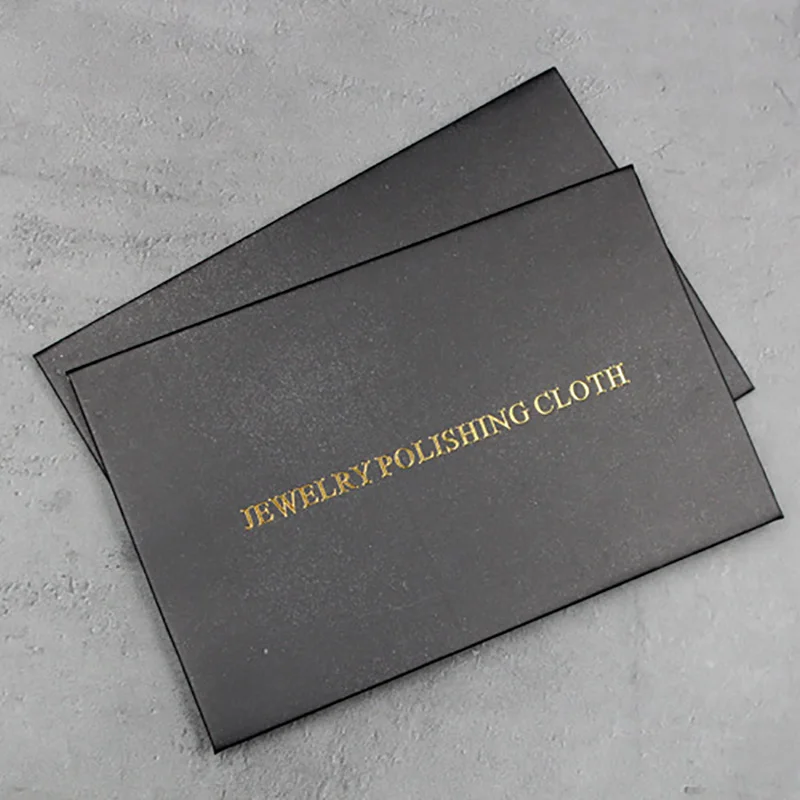 100PCS 10X6.5CM Individual Black Package Silver Polish Cloth Anti Tarnish Jewelry Tools Sterling Silver Polishing Cleaning