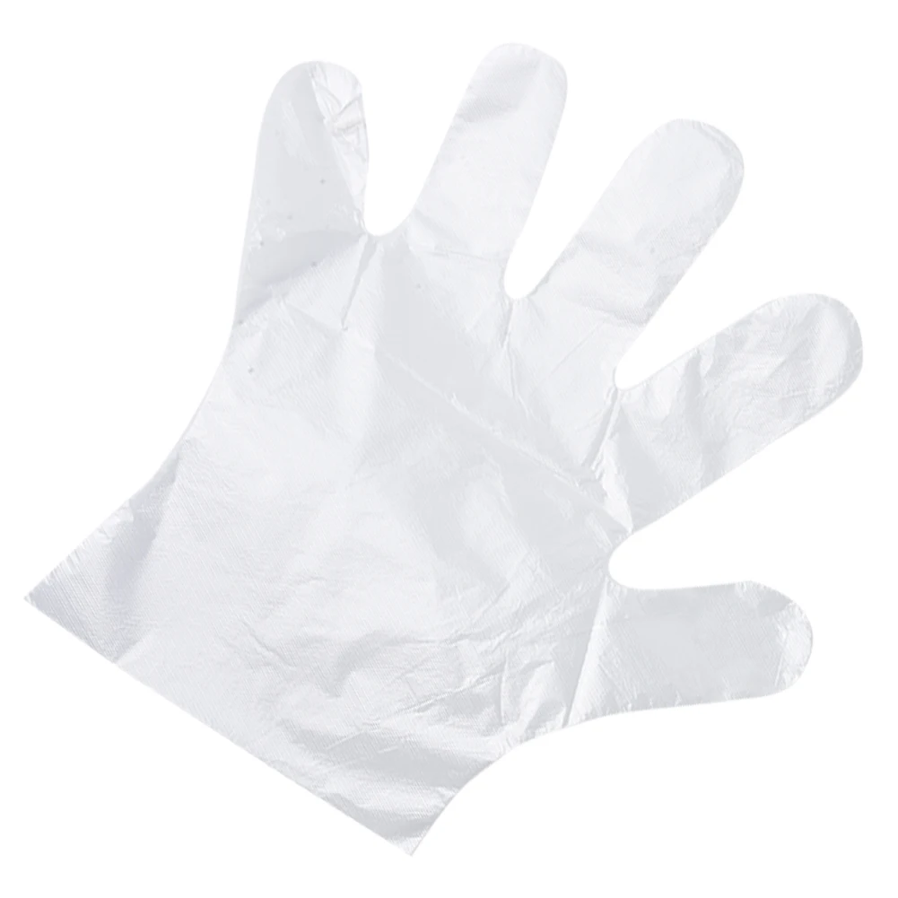 Hot！100Pcs Transparent Disposable Gloves One-off BBQ Cooking Gloves For Household Bathroom Sanitary Gloves For Cooking Cleaning