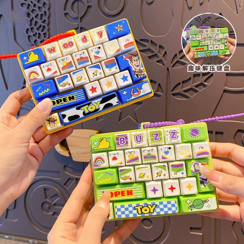 Random トイストーリーkeycap keyringコンプリートセット Toy Stories 26-Key Keycap Clicker Keyboard Keychain Button Key Cap