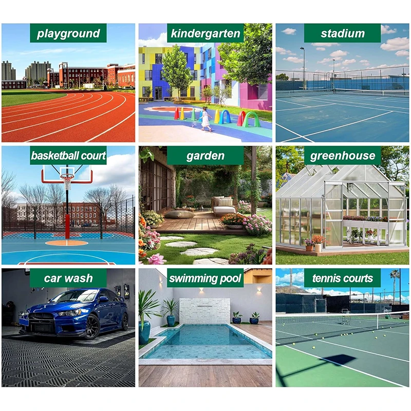sports floor car wash balcony garden kindergarten swimming floor plastic tile Bathroom splicing mats grid waterproof suspension