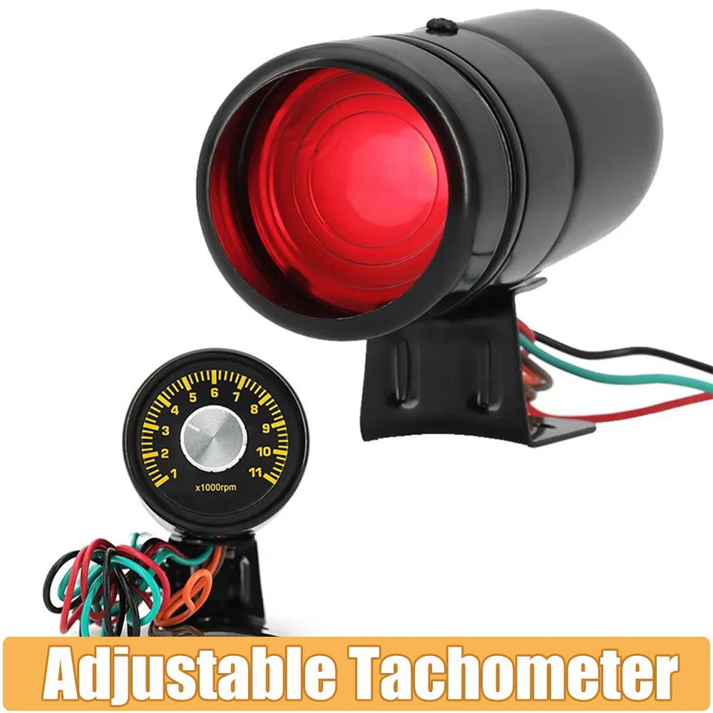 Red Led Adjustable Tachometer RPM Tacho Gauge Pro Shift Light 1000-11000 Universal Adjustable Speed Shift Light
