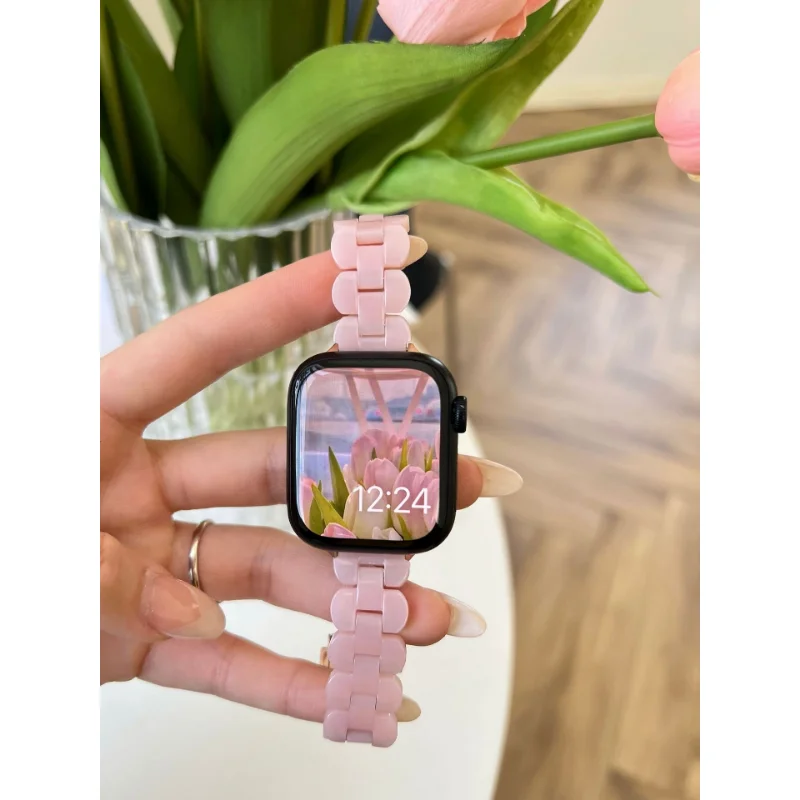 สายเรซิ่นสากลสำหรับนาฬิกา Apple สายนาฬิกาเรซินอัลตร้า49มม. 40มม. 45มม. 41มม. 38มม. 42มม.