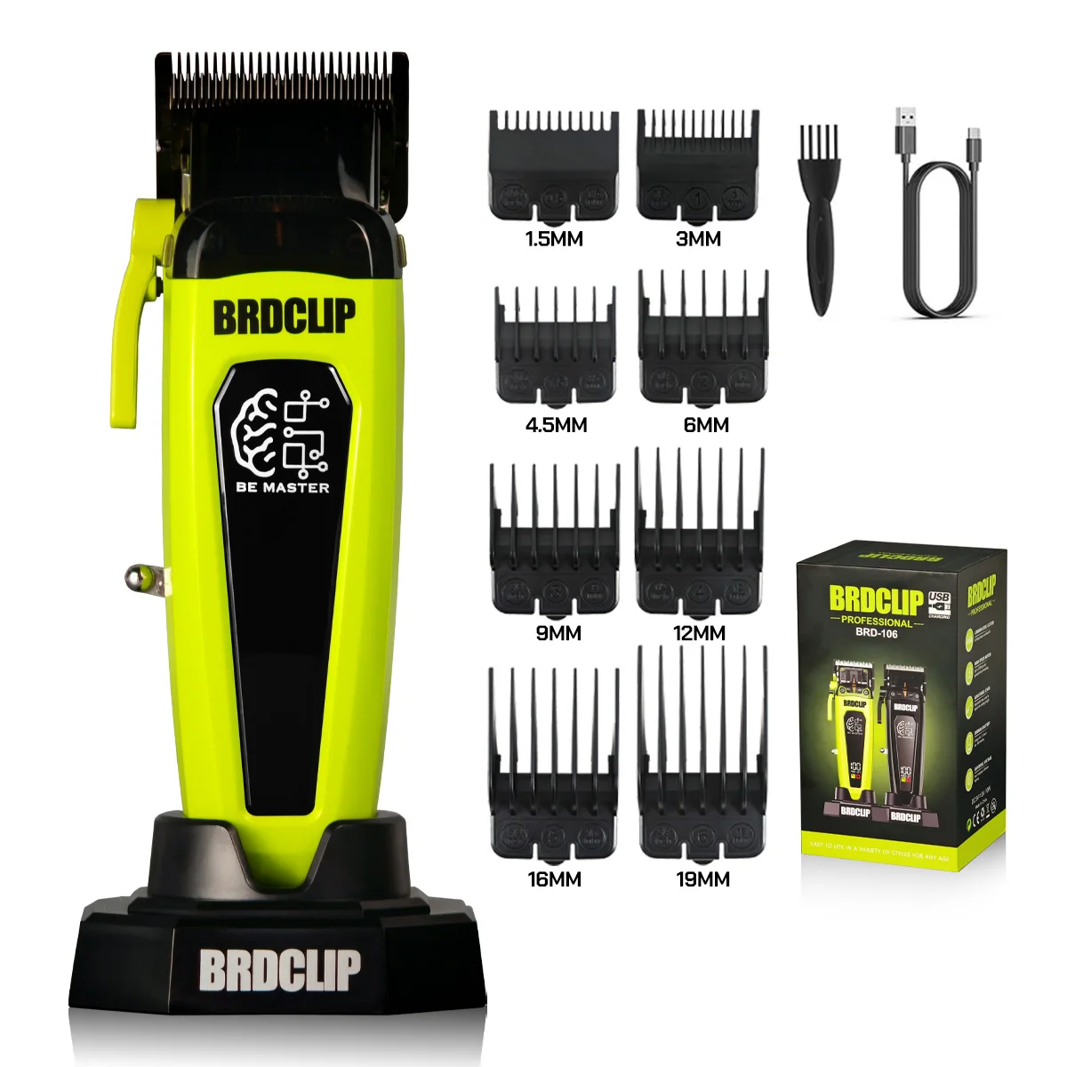 BRD 106 107 609 BRDCLIP Professioneller elektrischer Haarschneider Haarschneider DLC-Klinge mit Basis 7500 U/min 8000 U/min 7000 U/min Friseurset