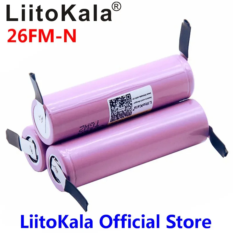 LiitoKala 18650 2600mAh Lithium Ion Rechargeable Battery ICR18650-26FM 20A Discharge Li-ion Battery 15A Cell + DIY Nickel