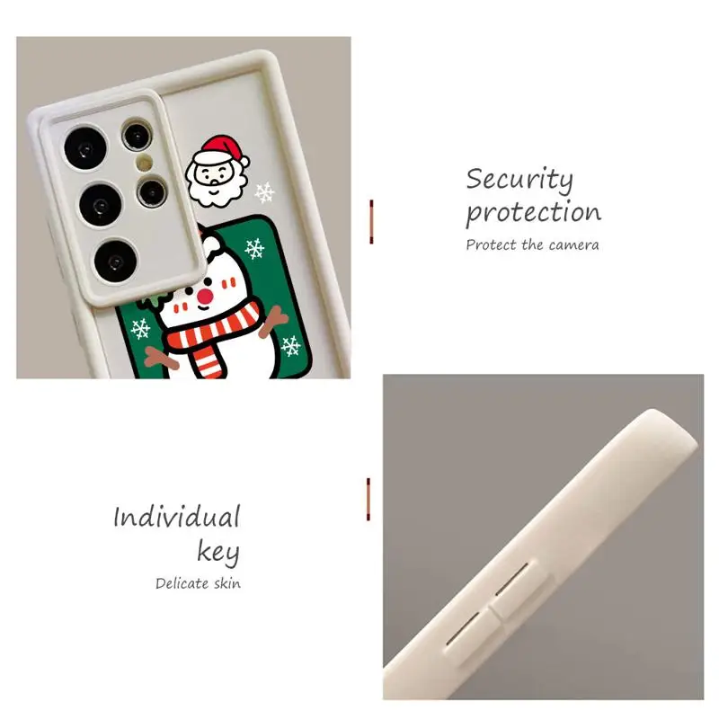 삼성 갤럭시 S24 S23 울트라 S20 FE S22 S20 플러스 S21 20 울트라 S23 FE용 소프트 케이스, 겨울 메리 크리스마스 휴대폰 케이스