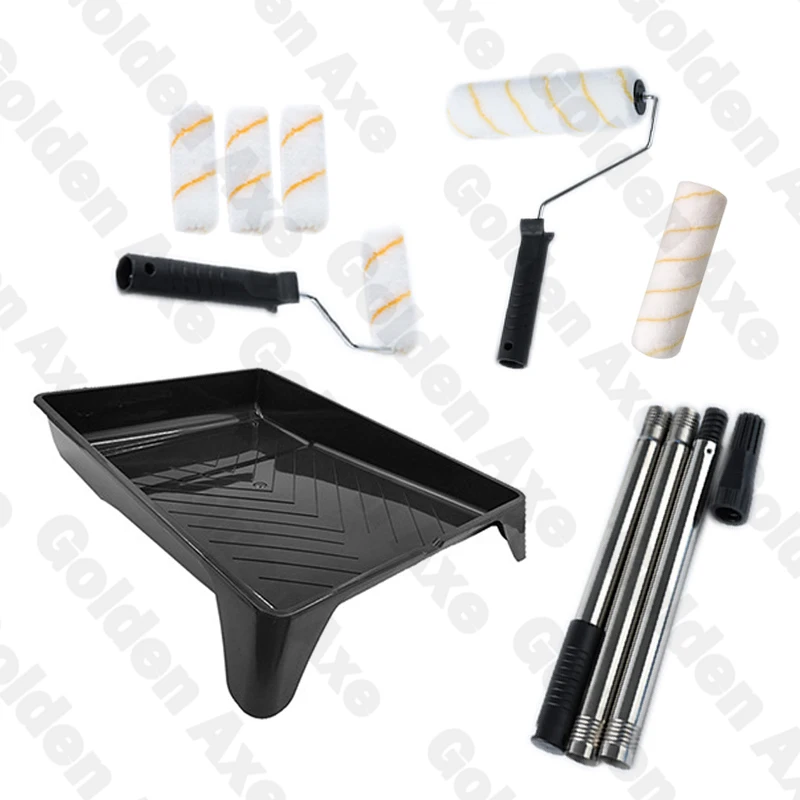 

9-inch Paint Roller Tool Set, Paint Tray Roller, Hair Cover Roller Frame Extension Rod