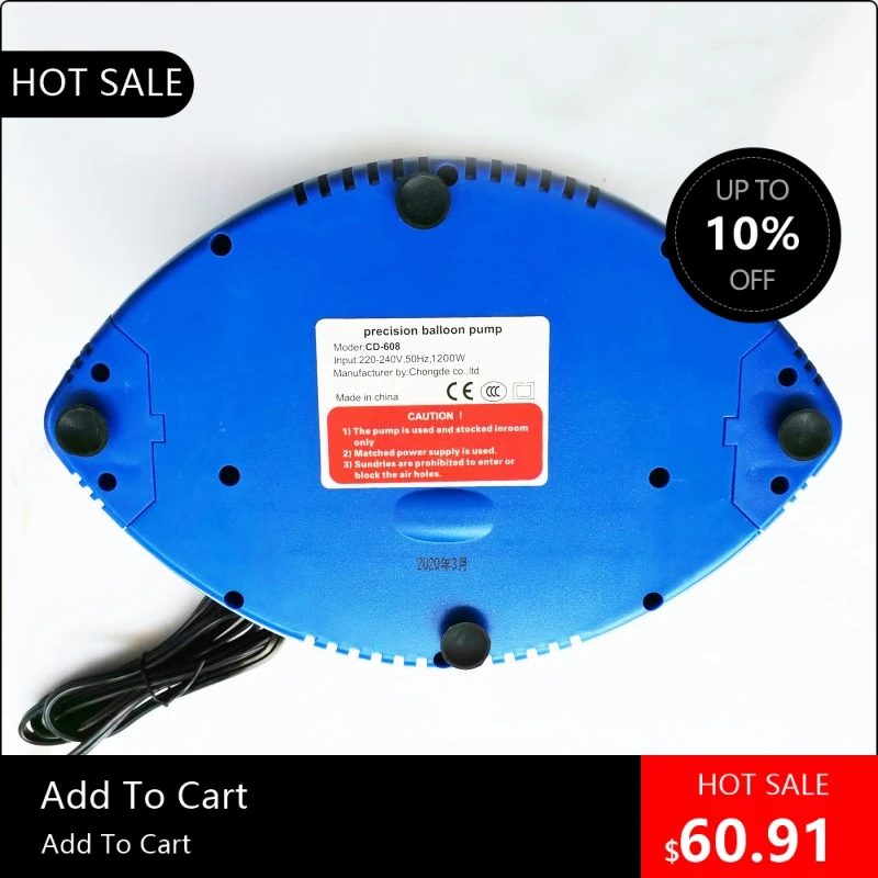 

818003 CD-608 Электрический надувной насос для воздушных шаров с цифровым таймером, прецизионный насос 220 В для вечеринок