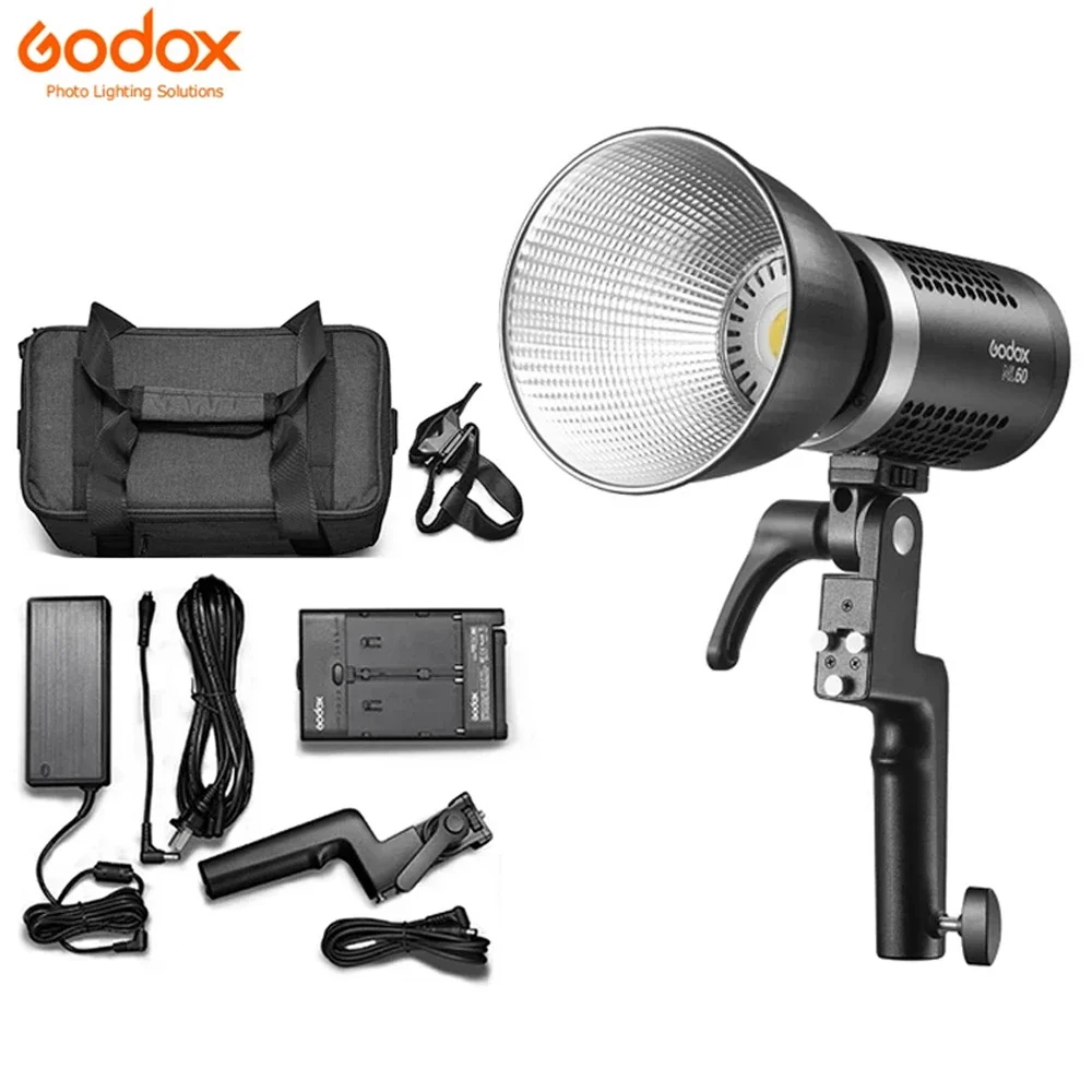 

Godox ML60 60W LED Light Silent Mode Portable Brightness Adjustment Support Li-ion with AC Power Supply Outdoor LED Light