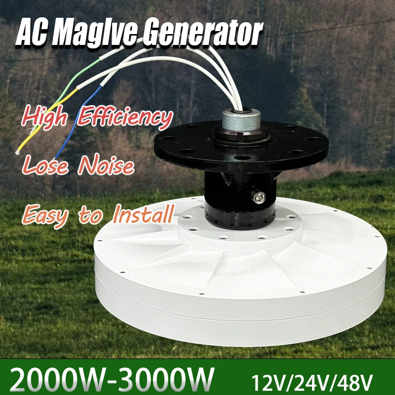 

High Effienicy Low RPM 3000W 12V 24V 48V Coreless Permanent Magnet Alternator Generator Motor Use For Wind Turbine