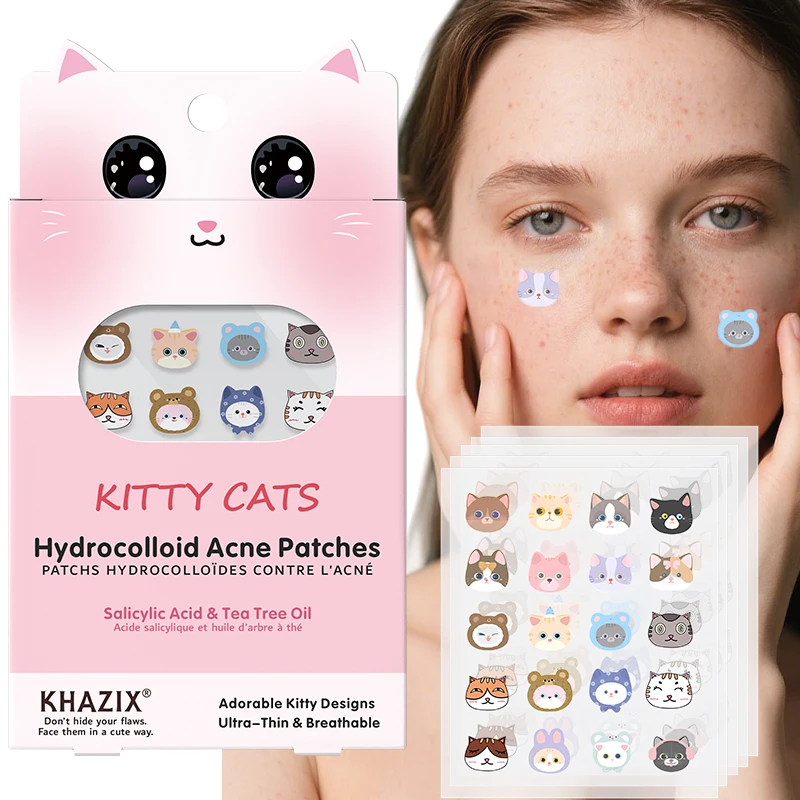100PCS Cat Pimple Patch | Covers pimples, deeply cleanses face and skin blemishes | Cute cartoon cat design